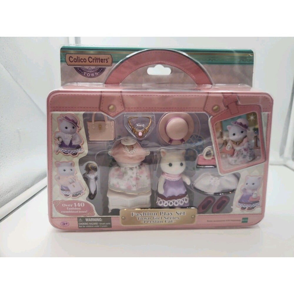 New Calico Critters Town Girl Series Persian Cat Fashion Play Set Posable Figure